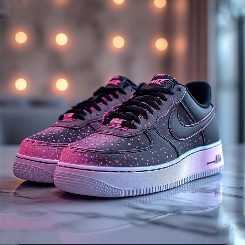 Black to Pink Fade Nike AF1 | Custom Gradient AF1 | Hand Painted Ombre Shoes